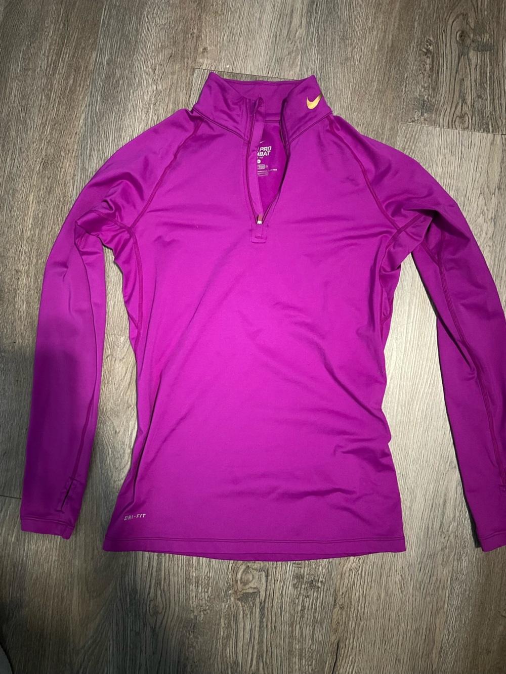 Nike Pro Combat Fitted Quarter-Zip Top in Bright Magenta
